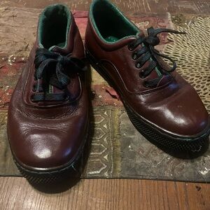 Fox Travel Genuine Leather Women's Sneakers in Deep Burgundy sz 7